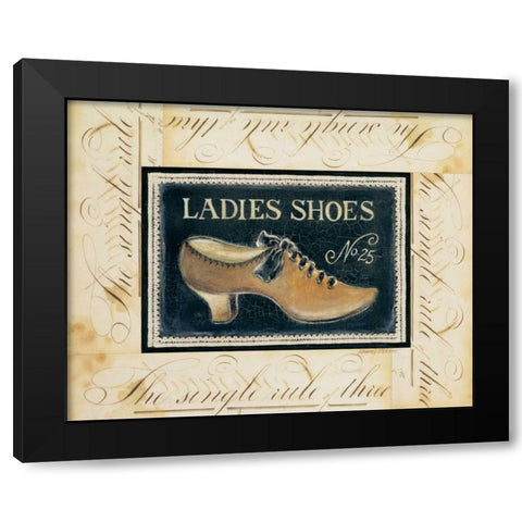 Ladies Shoes No. 25 Black Modern Wood Framed Art Print with Double Matting by Poloson, Kimberly