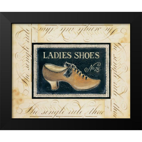 Ladies Shoes No. 25 Black Modern Wood Framed Art Print by Poloson, Kimberly
