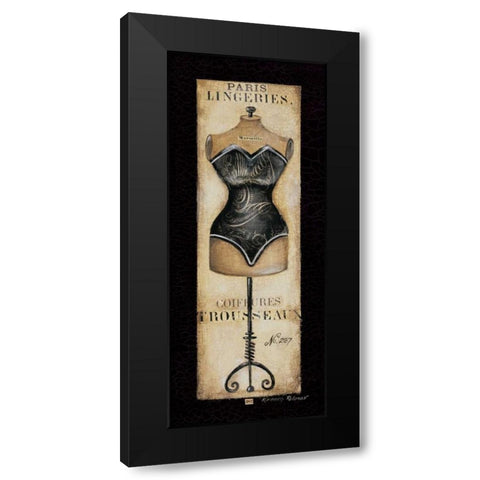 Paris Lingeries No. 287 Black Modern Wood Framed Art Print by Poloson, Kimberly