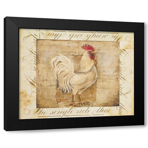 Rustic Farmhouse Rooster I Black Modern Wood Framed Art Print by Poloson, Kimberly