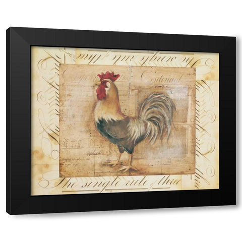 Rustic Farmhouse Rooster II Black Modern Wood Framed Art Print by Poloson, Kimberly
