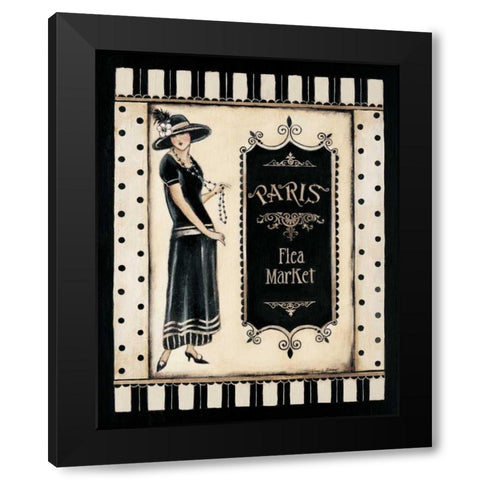 Paris Flea Market Black Modern Wood Framed Art Print by Poloson, Kimberly