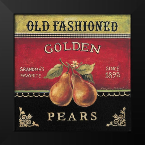 Golden Pears Black Modern Wood Framed Art Print by Poloson, Kimberly