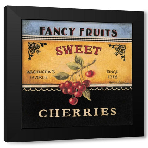 Sweet Cherries Black Modern Wood Framed Art Print by Poloson, Kimberly