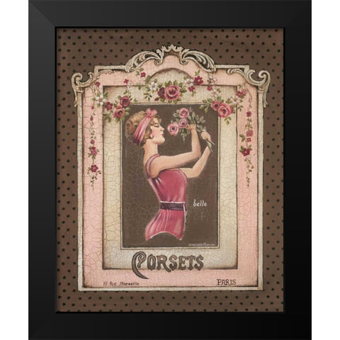 Corsets I Black Modern Wood Framed Art Print by Poloson, Kimberly