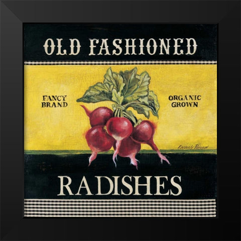 Old Fashioned Radishes Black Modern Wood Framed Art Print by Poloson, Kimberly