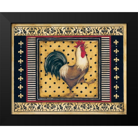 Provence Rooster I Black Modern Wood Framed Art Print by Poloson, Kimberly