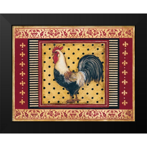 Provence Rooster II Black Modern Wood Framed Art Print by Poloson, Kimberly