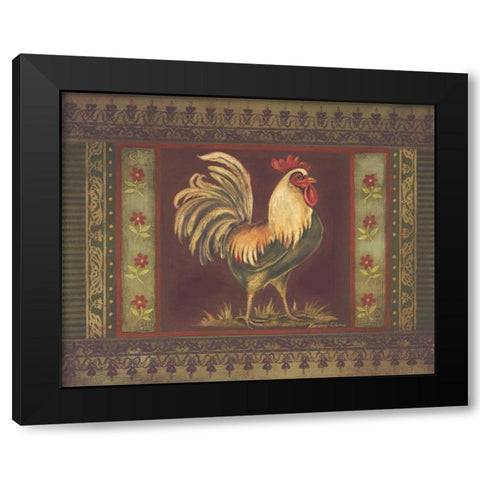 Mediterranean Rooster II Black Modern Wood Framed Art Print by Poloson, Kimberly