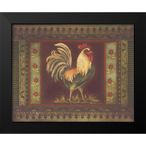 Mediterranean Rooster II Black Modern Wood Framed Art Print by Poloson, Kimberly