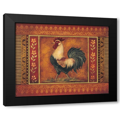Mediterranean Rooster III Black Modern Wood Framed Art Print by Poloson, Kimberly