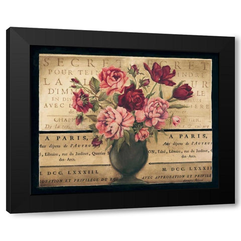 Paris Rose I Black Modern Wood Framed Art Print by Poloson, Kimberly