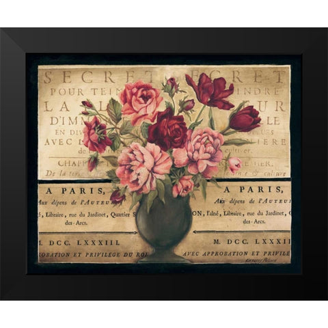 Paris Rose I Black Modern Wood Framed Art Print by Poloson, Kimberly