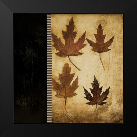 Maple Leaves IV Black Modern Wood Framed Art Print by Poloson, Kimberly