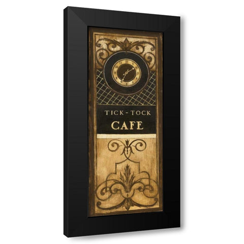 Tick Tock Cafe Black Modern Wood Framed Art Print with Double Matting by Poloson, Kimberly