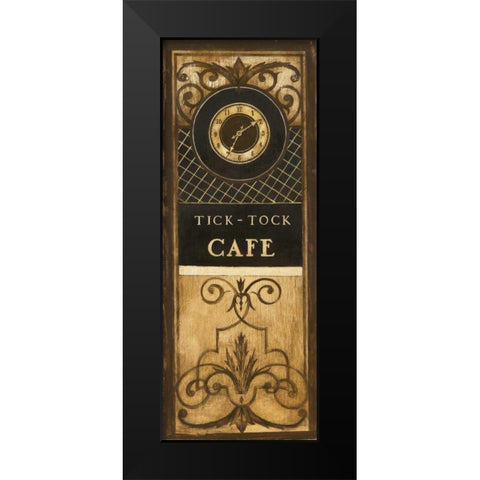 Tick Tock Cafe Black Modern Wood Framed Art Print by Poloson, Kimberly