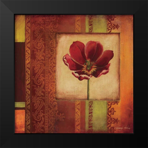 Mediterranean Floral I Black Modern Wood Framed Art Print by Poloson, Kimberly