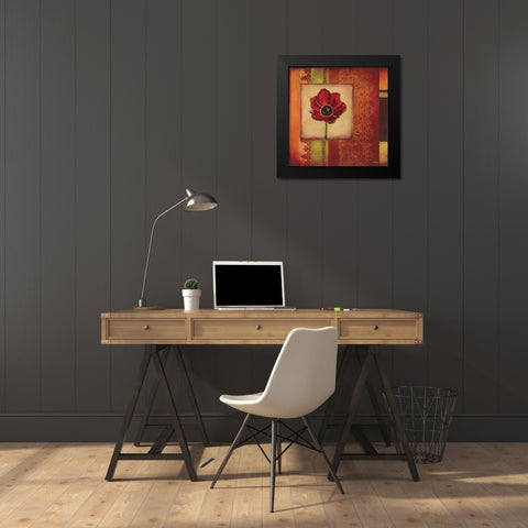 Mediterranean Floral II Black Modern Wood Framed Art Print by Poloson, Kimberly