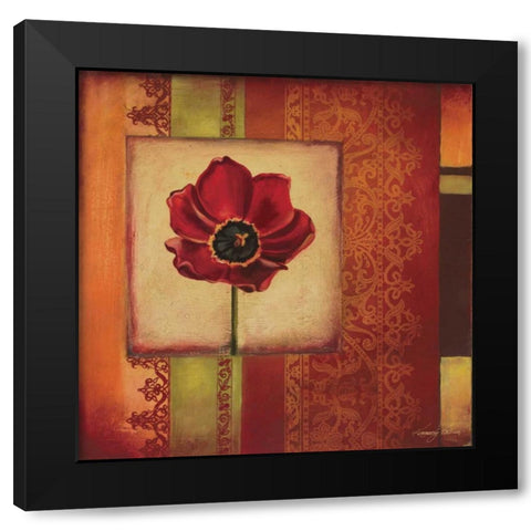 Mediterranean Floral II Black Modern Wood Framed Art Print with Double Matting by Poloson, Kimberly