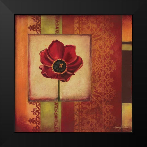 Mediterranean Floral II Black Modern Wood Framed Art Print by Poloson, Kimberly