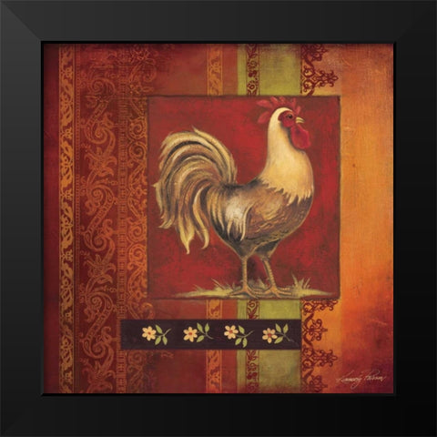 Murano Rooster I Black Modern Wood Framed Art Print by Poloson, Kimberly
