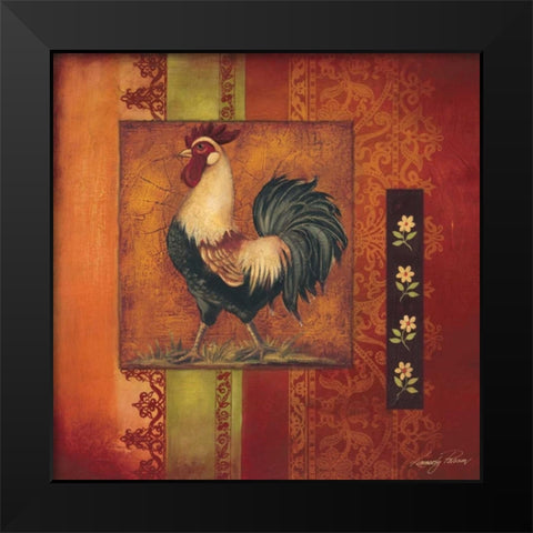 Murano Rooster II Black Modern Wood Framed Art Print by Poloson, Kimberly