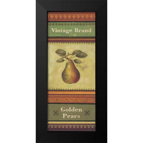 Golden Pears Black Modern Wood Framed Art Print by Poloson, Kimberly