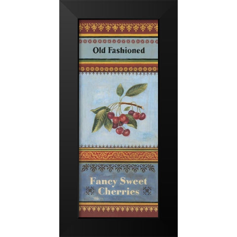 Fancy Cherries Black Modern Wood Framed Art Print by Poloson, Kimberly