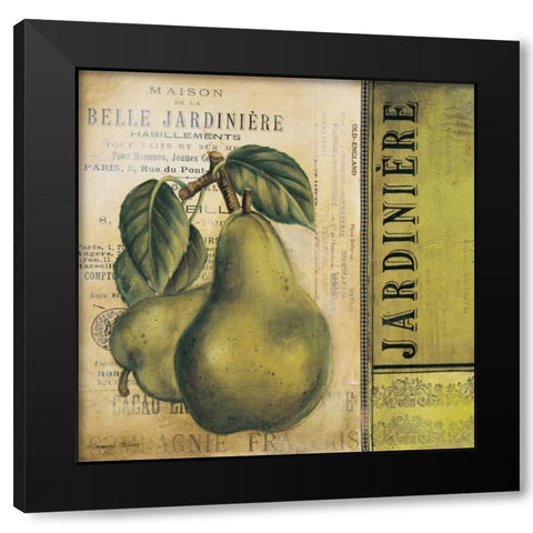 Pears Black Modern Wood Framed Art Print with Double Matting by Poloson, Kimberly