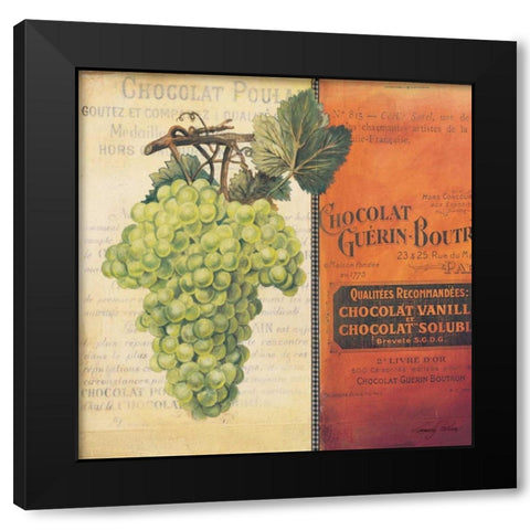 Grapes Black Modern Wood Framed Art Print by Poloson, Kimberly