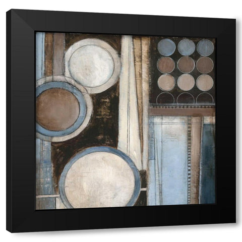 Blue Notes Square II Black Modern Wood Framed Art Print by Poloson, Kimberly