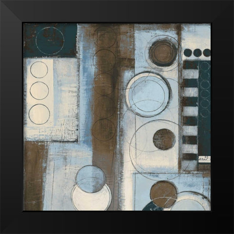 Rush Hour Blues Sq. I Black Modern Wood Framed Art Print by Poloson, Kimberly