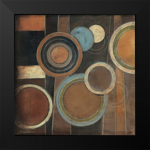 Abstract Circles I Black Modern Wood Framed Art Print by Poloson, Kimberly