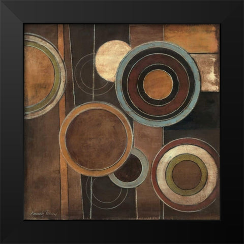 Abstract Circles II Black Modern Wood Framed Art Print by Poloson, Kimberly
