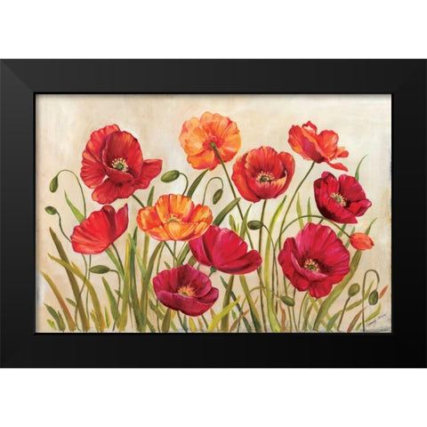 Poppies Black Modern Wood Framed Art Print by Poloson, Kimberly