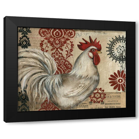 Classic Rooster I Black Modern Wood Framed Art Print with Double Matting by Poloson, Kimberly
