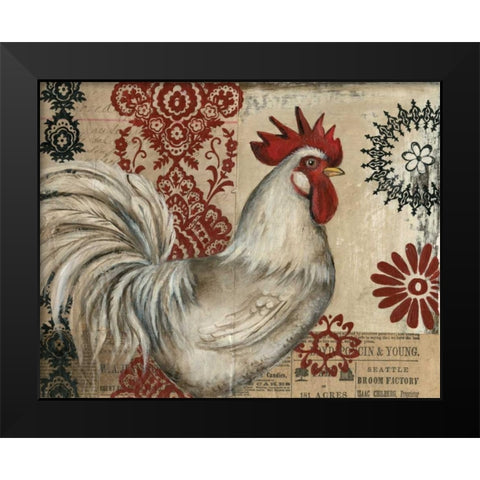 Classic Rooster I Black Modern Wood Framed Art Print by Poloson, Kimberly