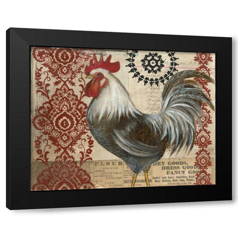 Classic Rooster II Black Modern Wood Framed Art Print by Poloson, Kimberly