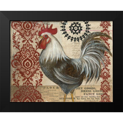 Classic Rooster II Black Modern Wood Framed Art Print by Poloson, Kimberly