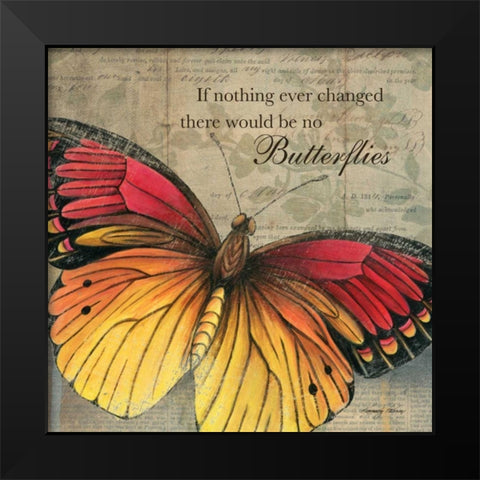 Butterfly I Black Modern Wood Framed Art Print by Poloson, Kimberly