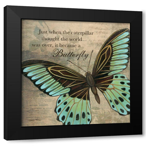Butterfly II Black Modern Wood Framed Art Print with Double Matting by Poloson, Kimberly