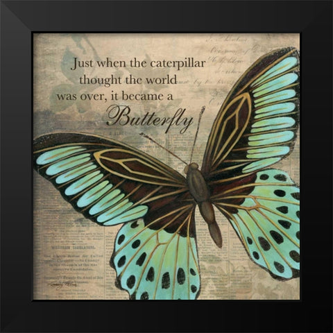 Butterfly II Black Modern Wood Framed Art Print by Poloson, Kimberly