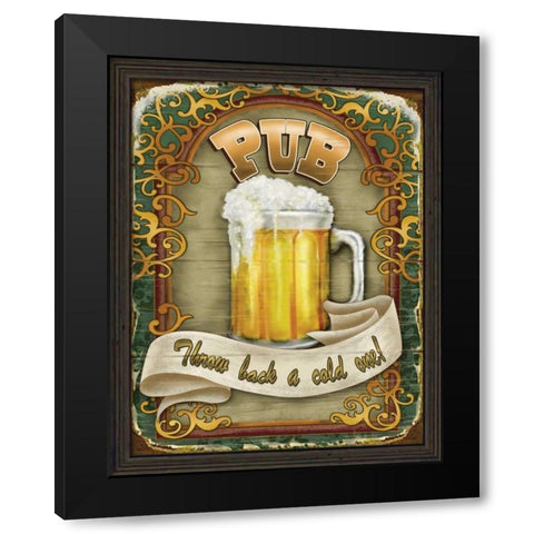 Neighborhood Pub Black Modern Wood Framed Art Print with Double Matting by Parisi, Ninette