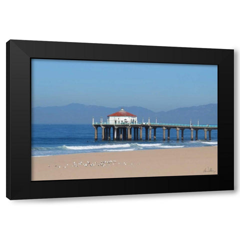 Ocean Pier Black Modern Wood Framed Art Print with Double Matting by Williams, Alex