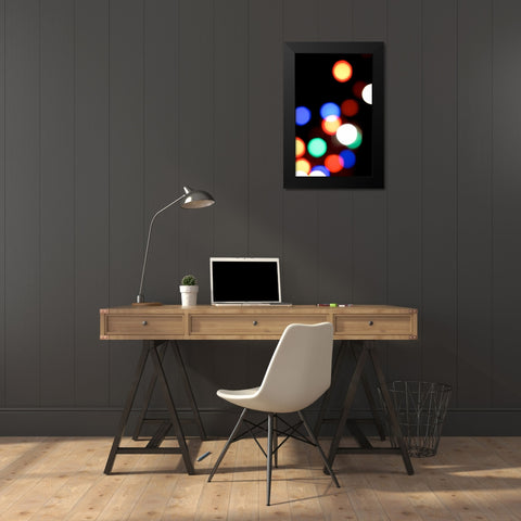 Bokeh Colors III Black Modern Wood Framed Art Print by Burkhart, Monika