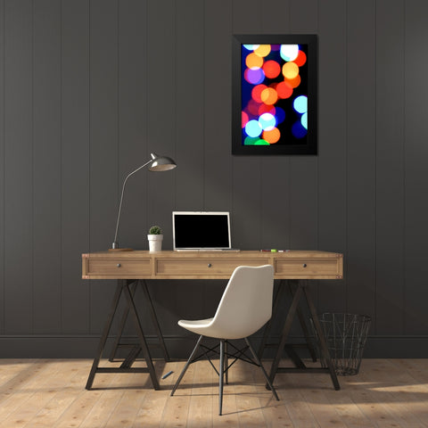 Bokeh Colors V Black Modern Wood Framed Art Print by Burkhart, Monika