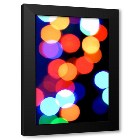 Bokeh Colors V Black Modern Wood Framed Art Print with Double Matting by Burkhart, Monika