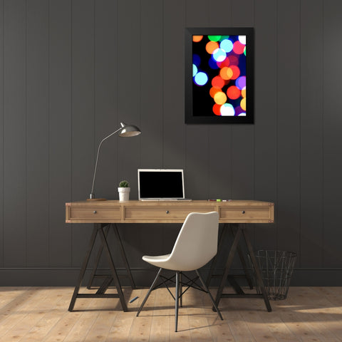 Bokeh Colors VI Black Modern Wood Framed Art Print by Burkhart, Monika