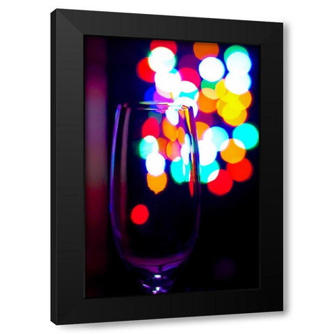 Wine Glass Bokeh Black Modern Wood Framed Art Print by Burkhart, Monika