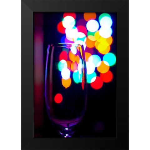 Wine Glass Bokeh Black Modern Wood Framed Art Print by Burkhart, Monika